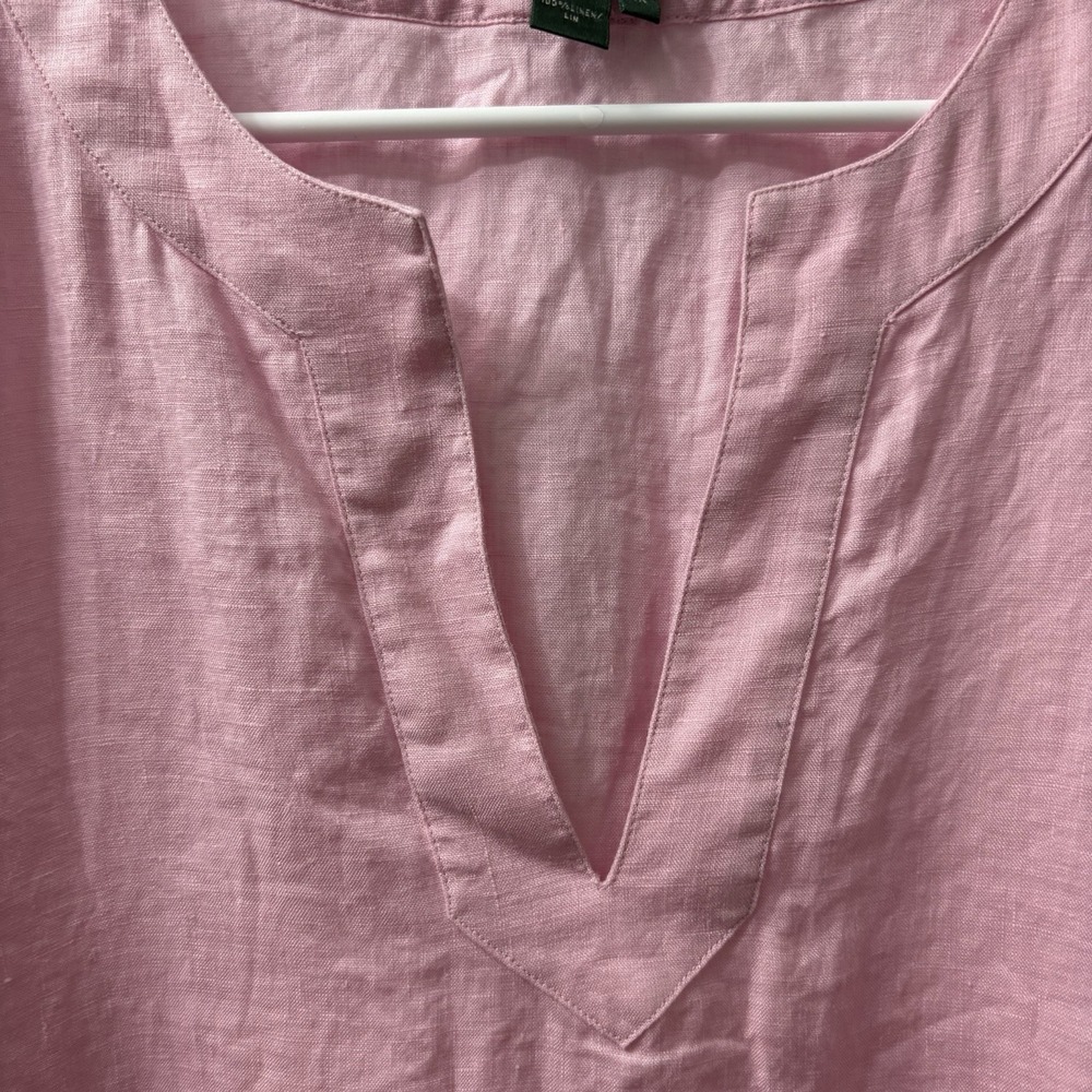 Lauren Ralph Lauren Women's Pink 100% Linen Quiet Luxury 1X Top Blouse - Picture 3 of 6